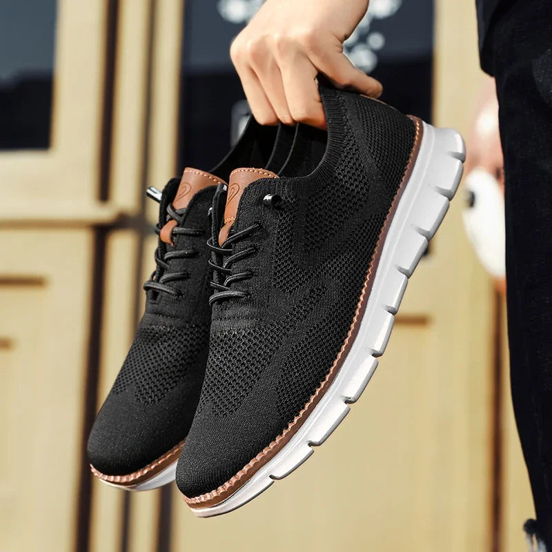 Mesh Sneakers with Cushioned Sole for Men
