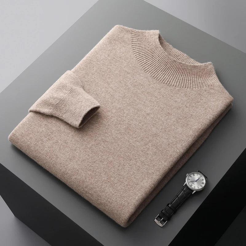 Merino Wool Pullover with Crew Neck for Men