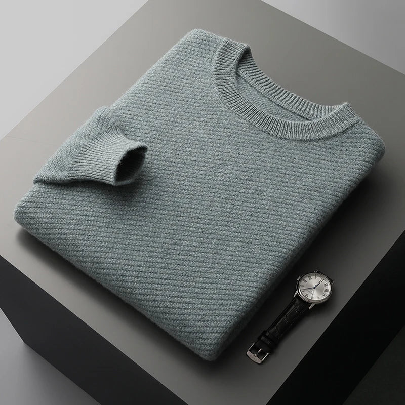 Merino Wool Sweater with Crew Neck for Men