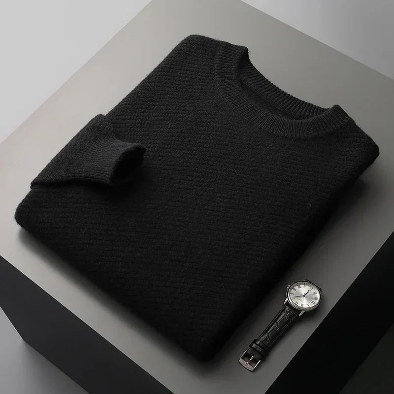 Merino Wool Sweater with Crew Neck for Men