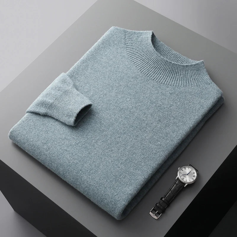 Merino Wool Pullover with Crew Neck for Men