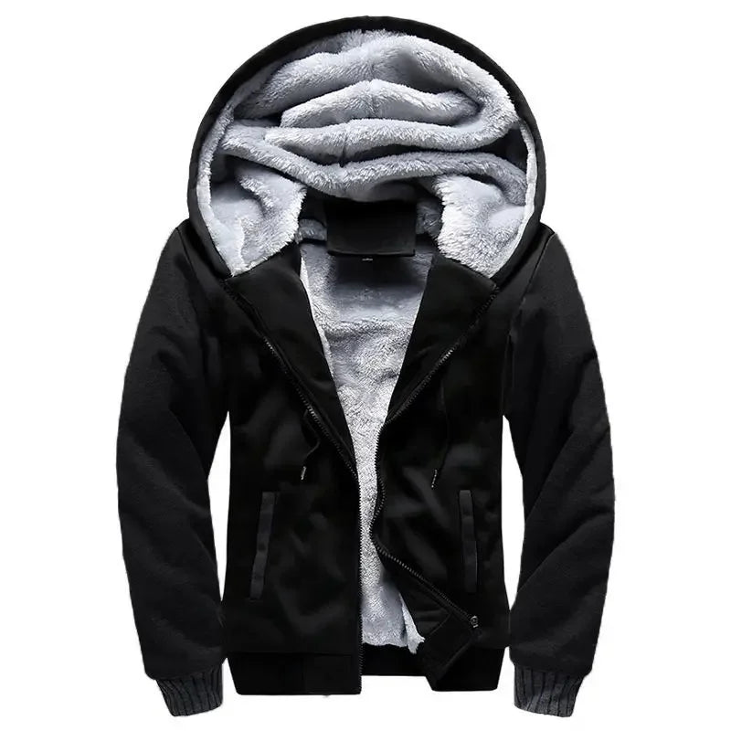 Men's fleece quilted Hooded jacket