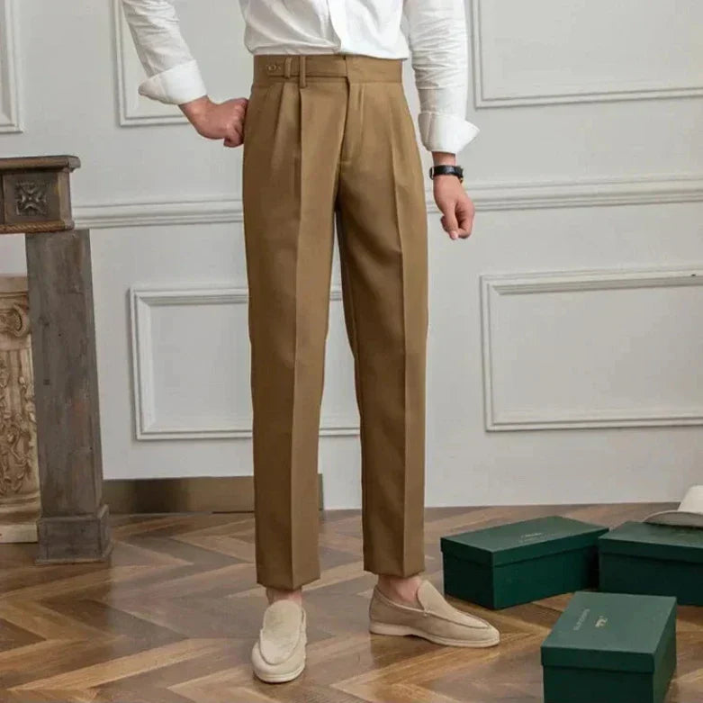 Italian-Style Trousers with Tailored Fit for Men