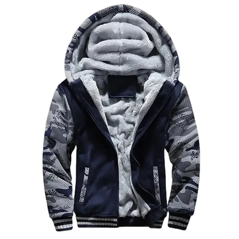 Men's fleece quilted Hooded jacket