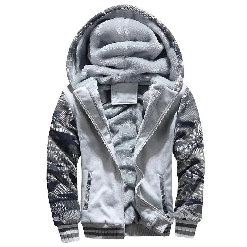 Men's fleece quilted Hooded jacket
