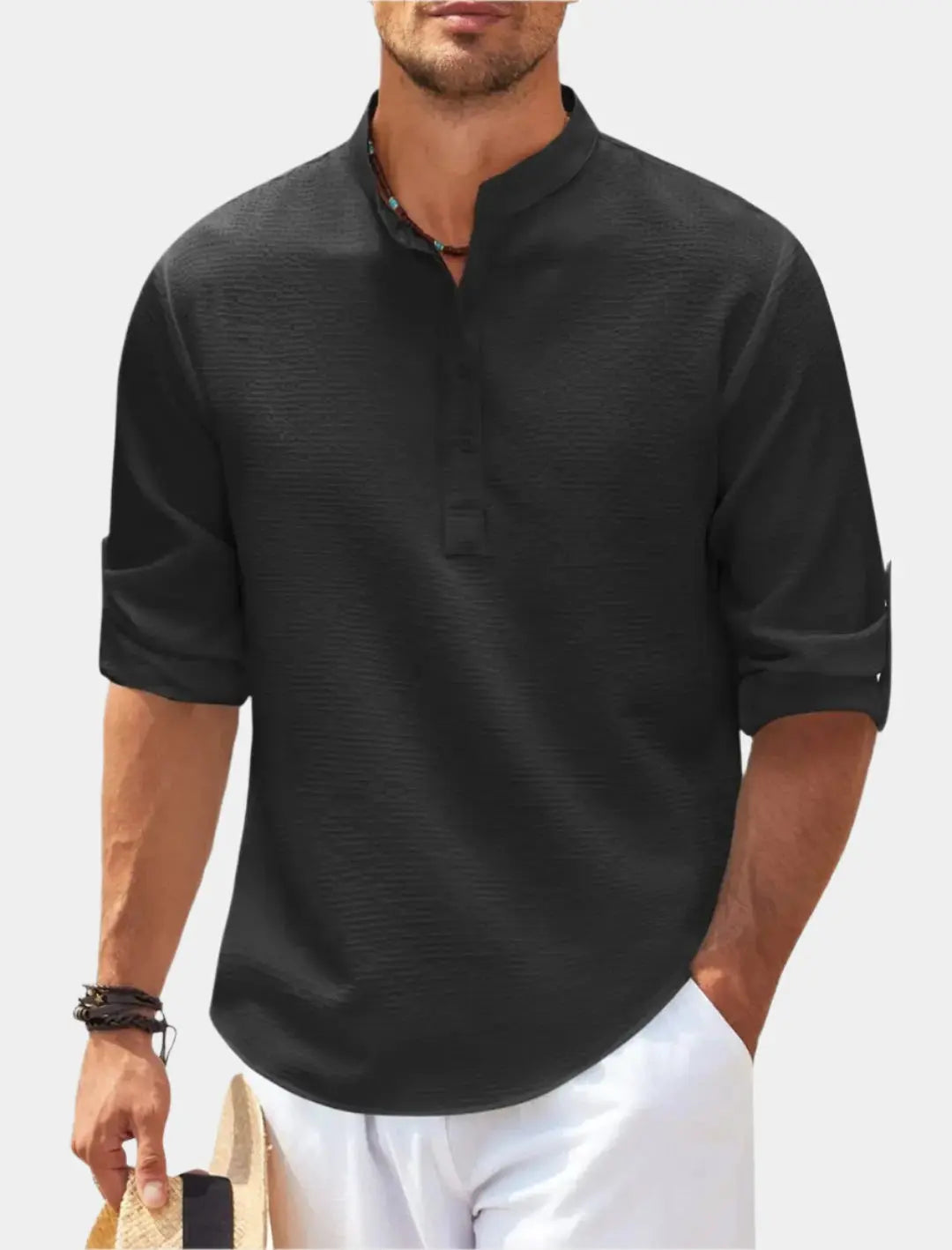 Premium Cotton Long‑Sleeve T‑Shirt for Men