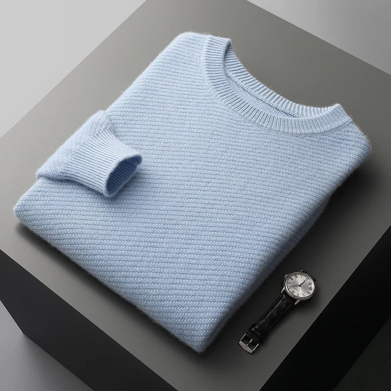 Merino Wool Sweater with Crew Neck for Men