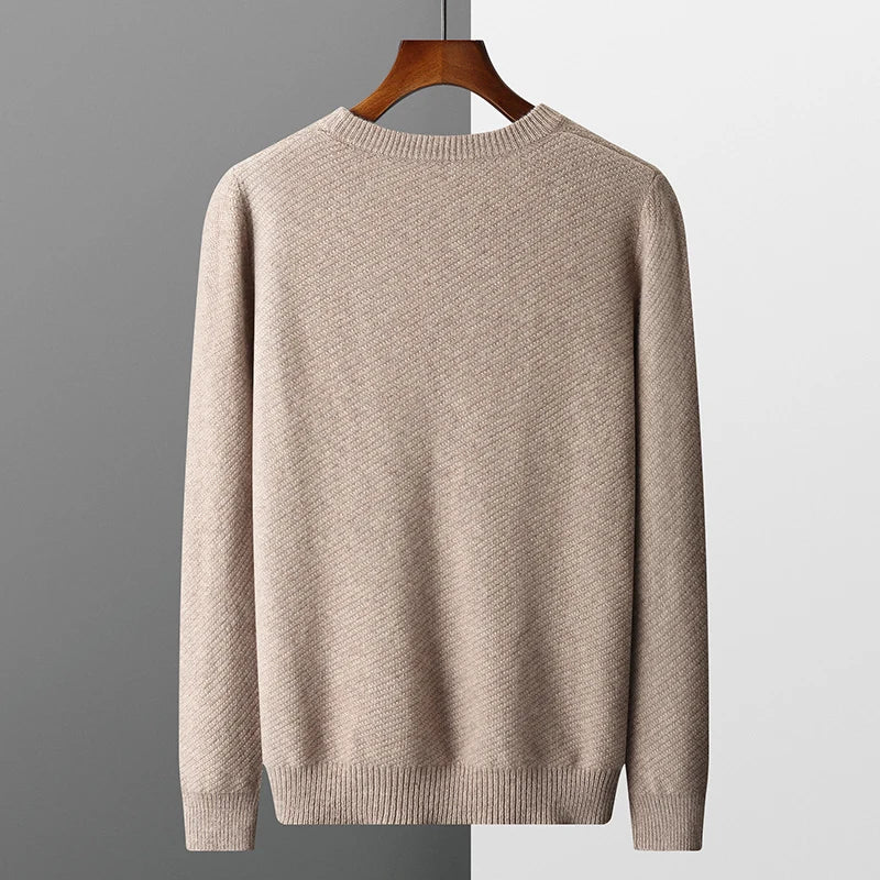 Merino Wool Sweater with Crew Neck for Men