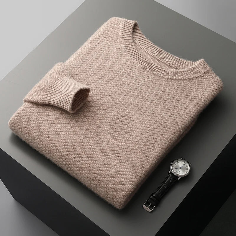 Merino Wool Sweater with Crew Neck for Men