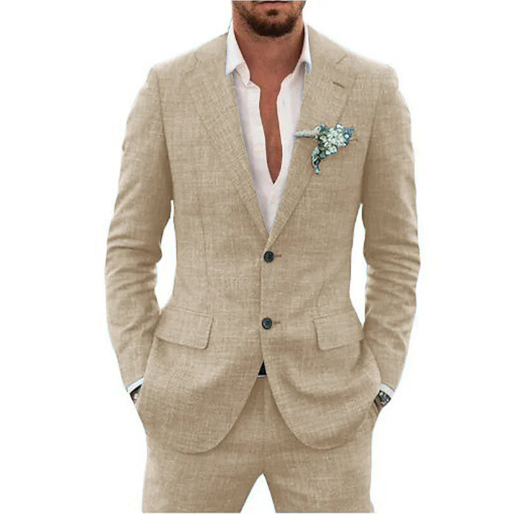 Men’s summer two-piece suit with lightweight fabric
