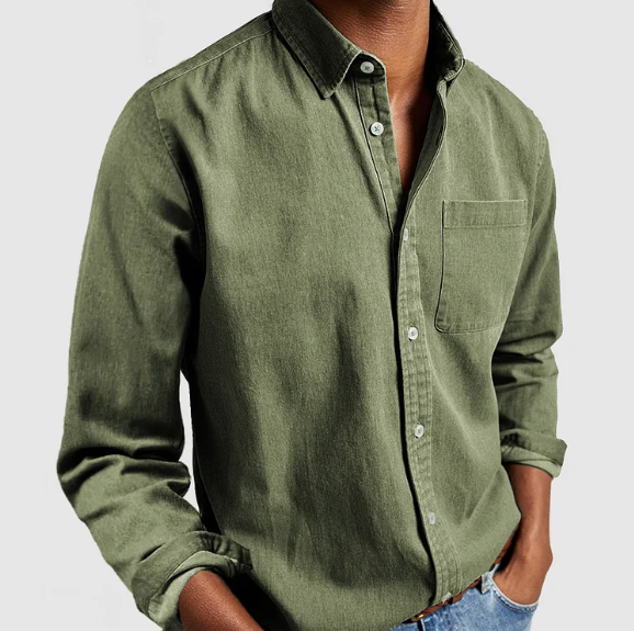 Shirt with Button-Down Collar for Men