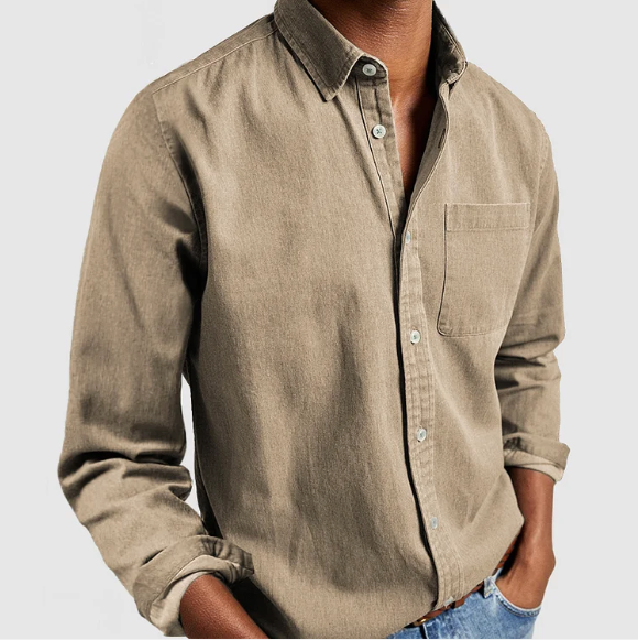 Shirt with Button-Down Collar for Men
