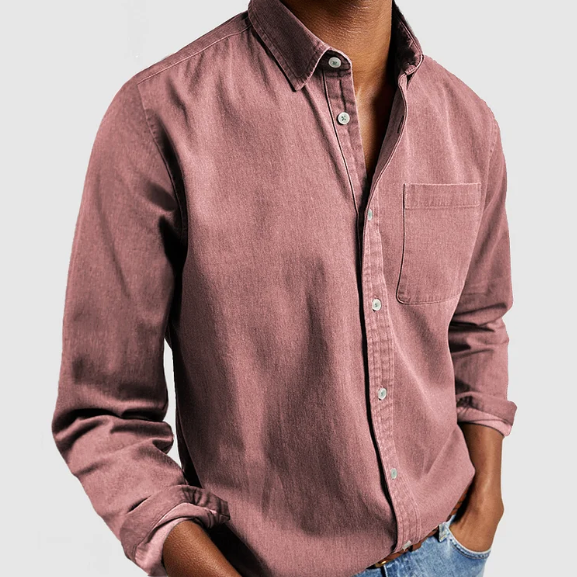 Shirt with Button-Down Collar for Men