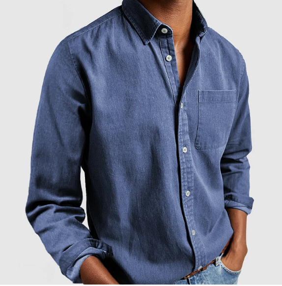 Shirt with Button-Down Collar for Men