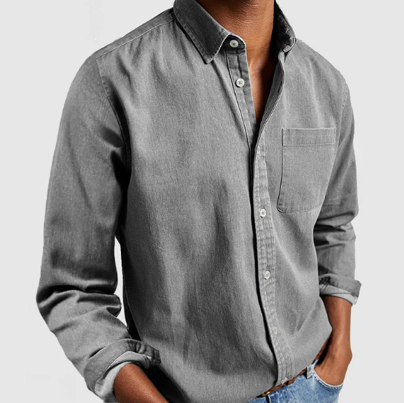 Shirt with Button-Down Collar for Men