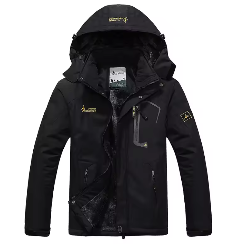 Men's hooded long-sleeved ski jacket
