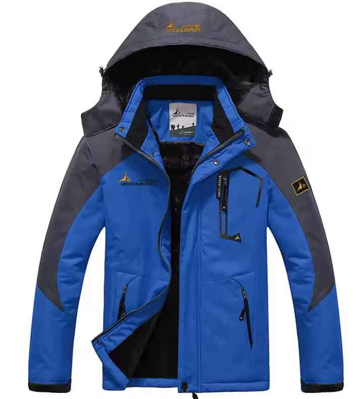 Men's hooded long-sleeved ski jacket