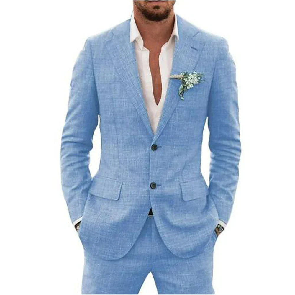 Men’s summer two-piece suit with lightweight fabric