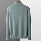 Wool Turtleneck Jumper with Ribbed Cuffs for Men