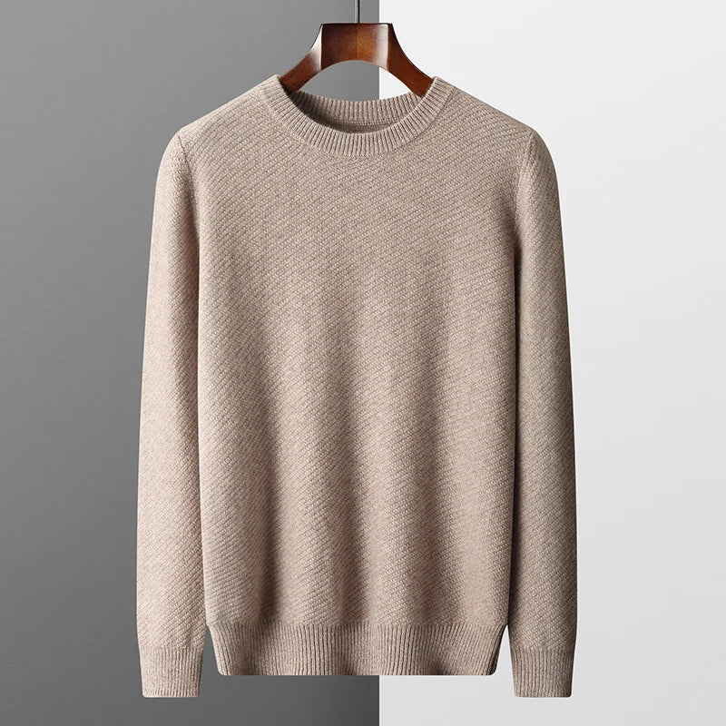 Merino Wool Sweater with Crew Neck for Men