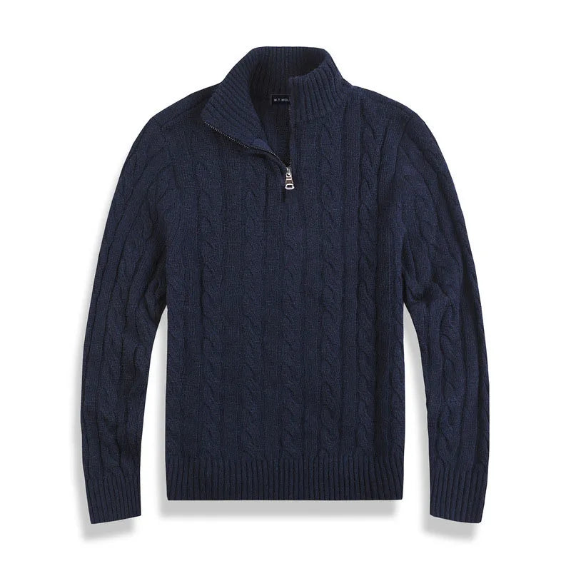 Half‑Zip Pullover with Ribbed Collar for Men