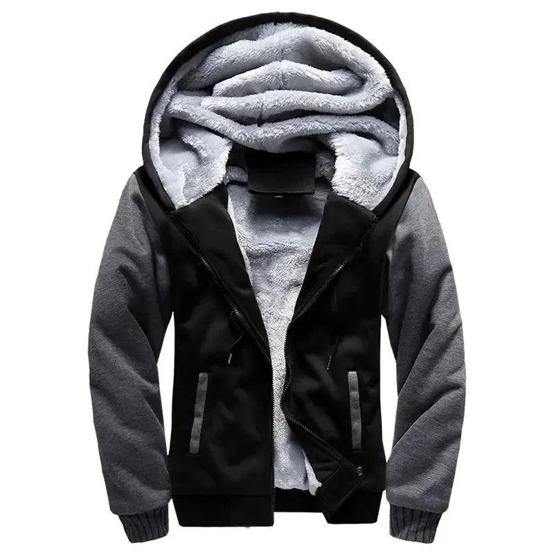 Men's fleece quilted Hooded jacket