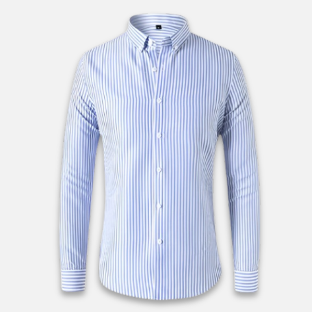 Striped Shirt with Button Cuffs for Men