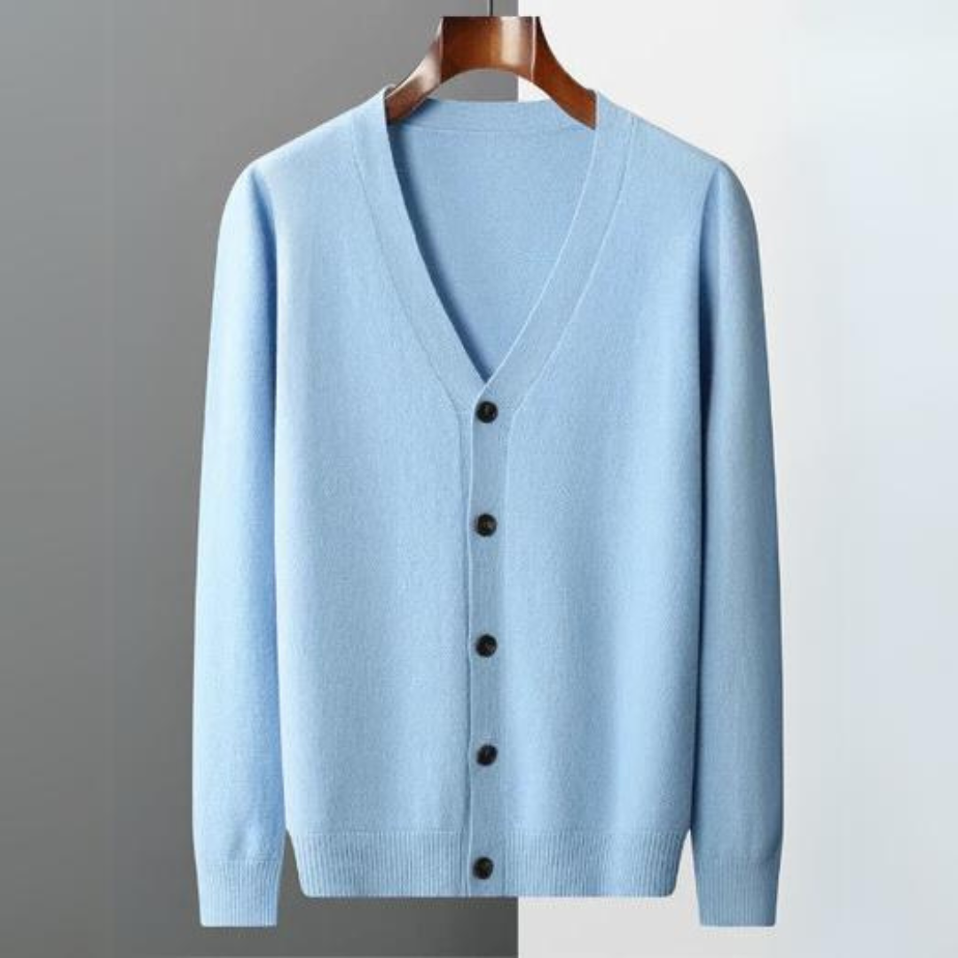 Cashmere Cardigan with Button Front for Men