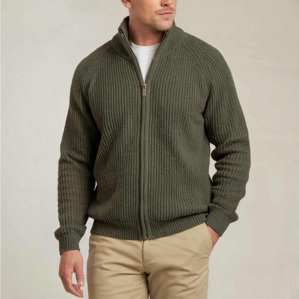 Smart Casual Zip Cardigan for Men