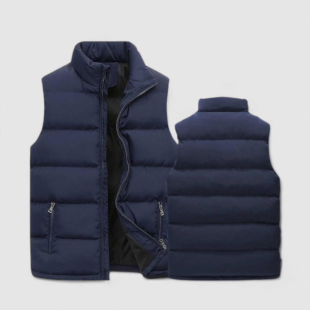 Casual Wear Padded Vest with Stand Collar for Men