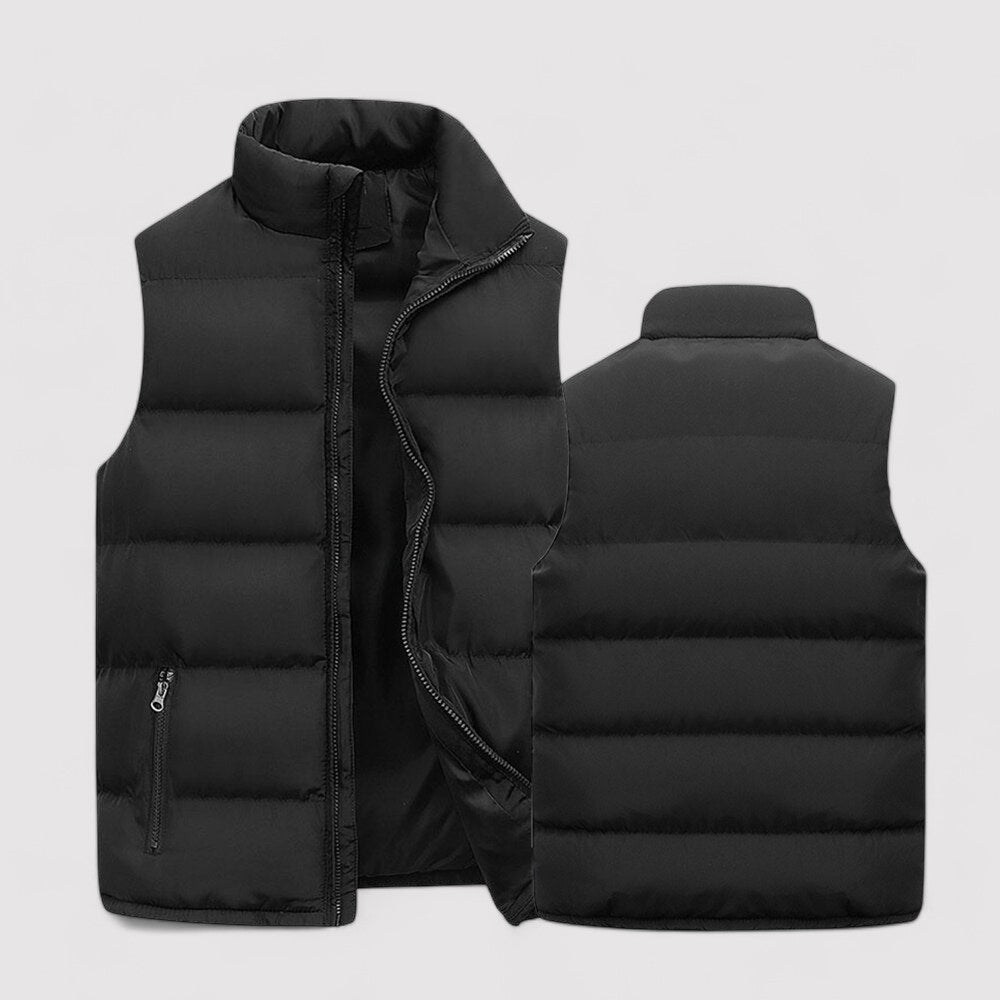 Casual Wear Padded Vest with Stand Collar for Men