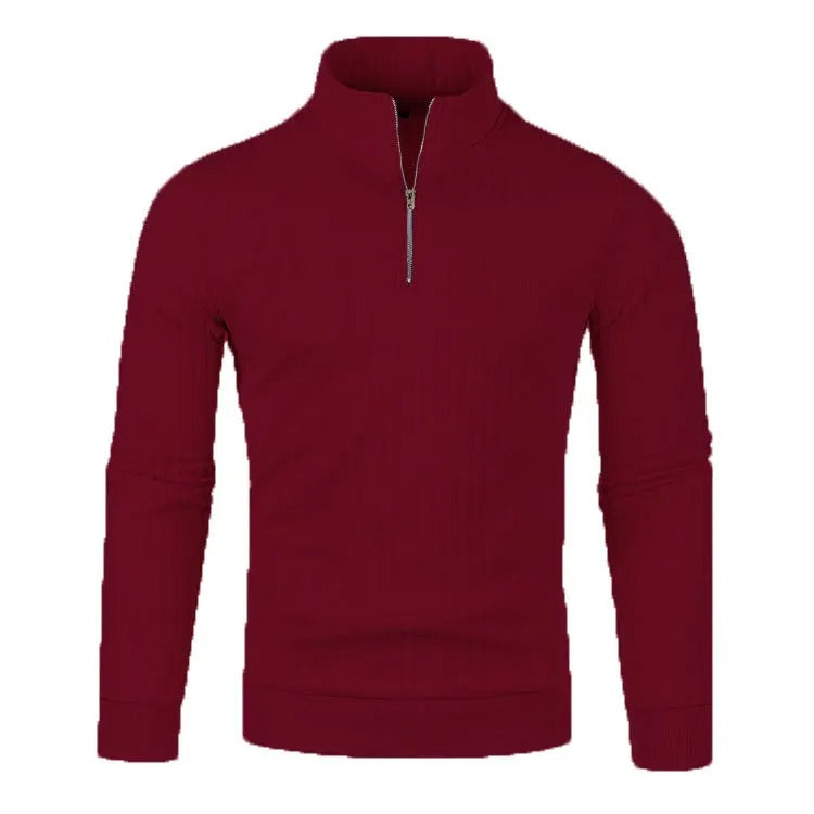 Men Turtleneck Half Zip Sweater