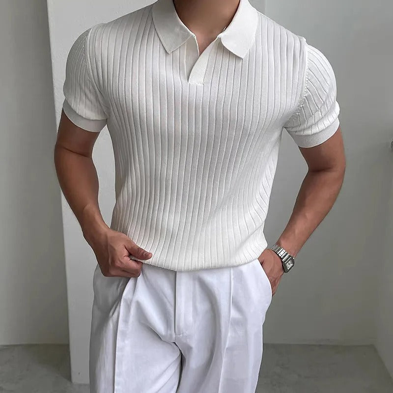Open Neck Half Sleeves Polo for Men