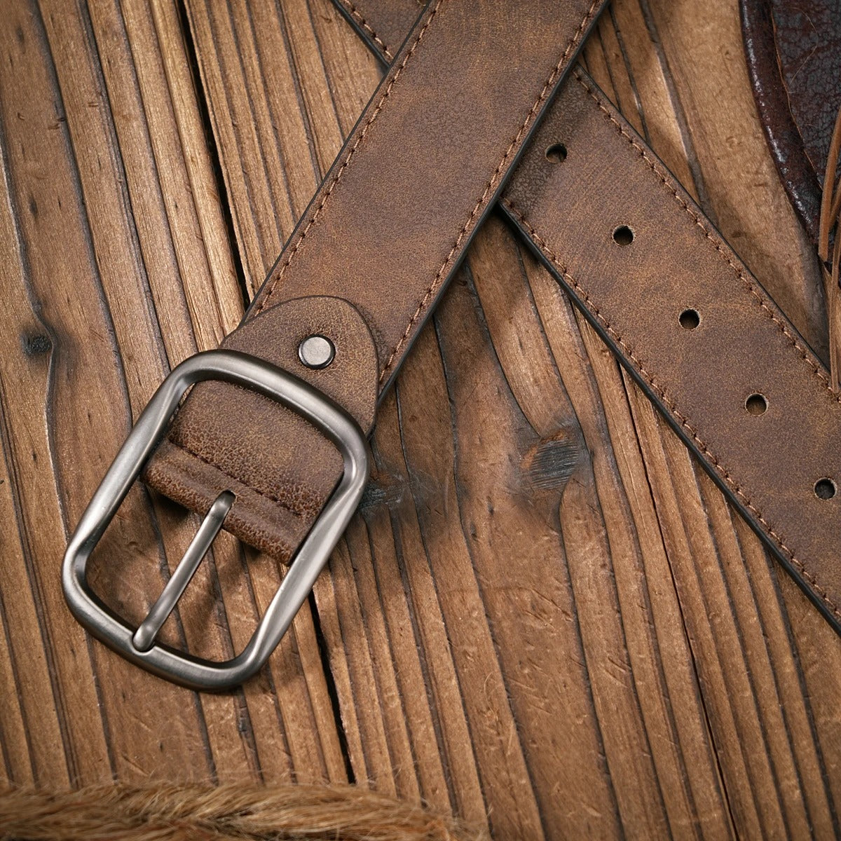 Leather Vintage Belt For Mens Jeans