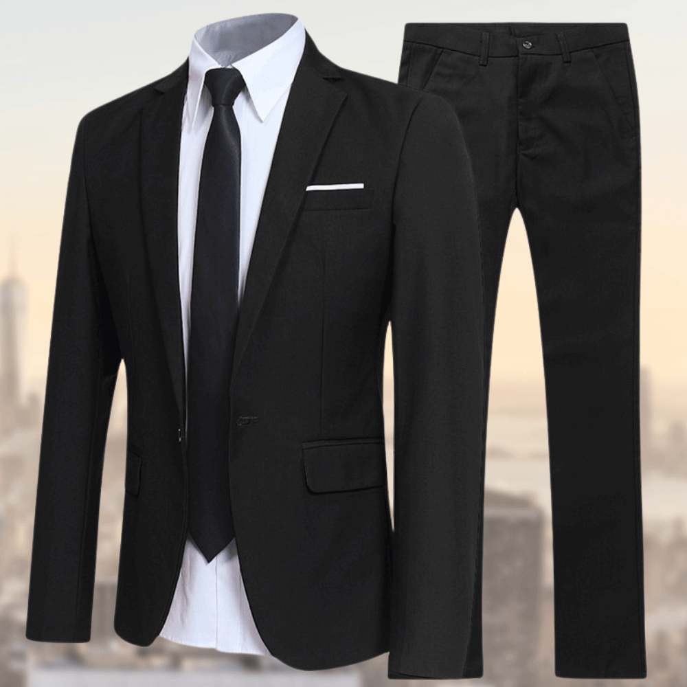 Two‑Piece Suit Set with Classic Fit for Men