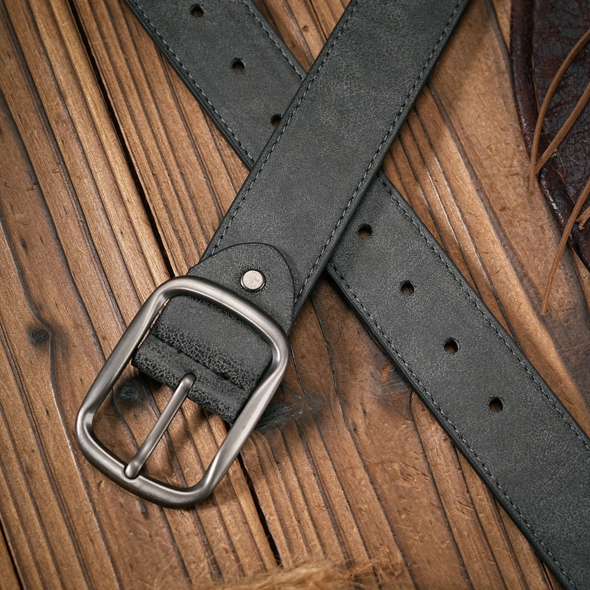 Leather Vintage Belt For Mens Jeans