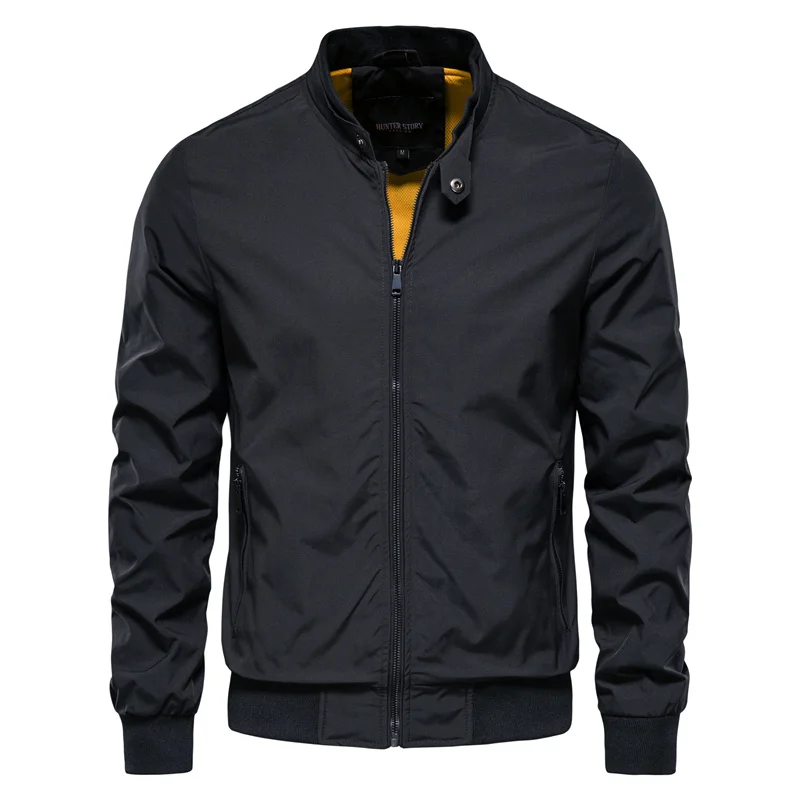 Bomber Jacket with Ribbed Cuffs for Men