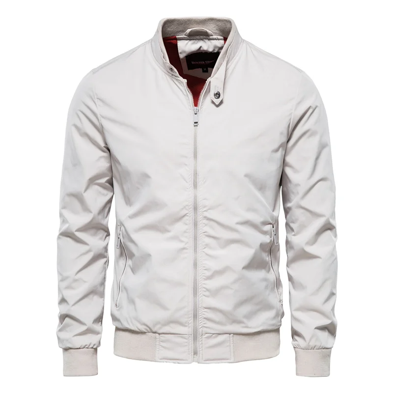 Bomber Jacket with Ribbed Cuffs for Men