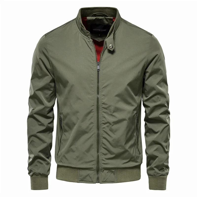 Bomber Jacket with Ribbed Cuffs for Men