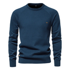 Cotton Crew‑Neck Jumper with Long Sleeves for Men