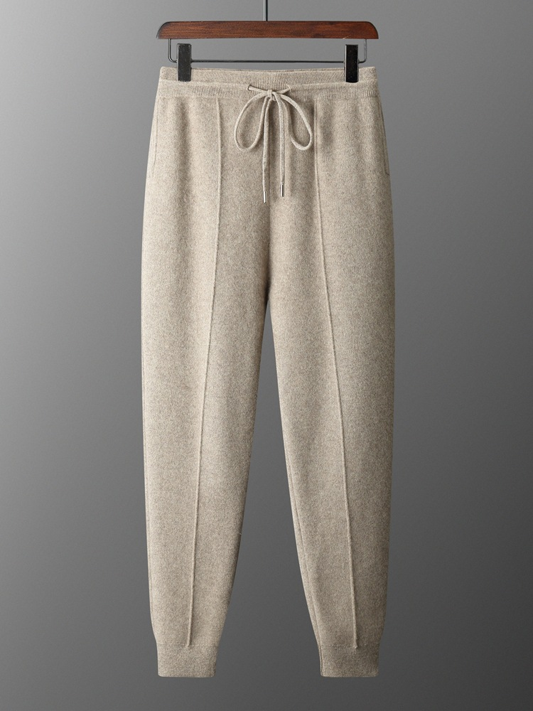 Cashmere Jogging Trousers with Elastic Waist for Men