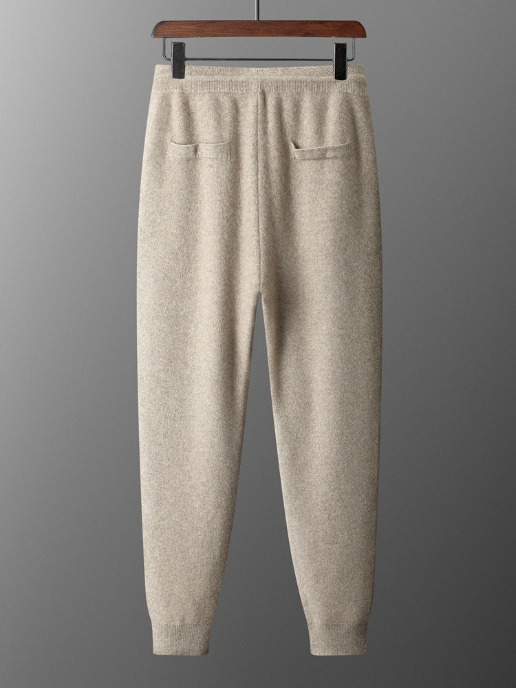 Cashmere Jogging Trousers with Elastic Waist for Men