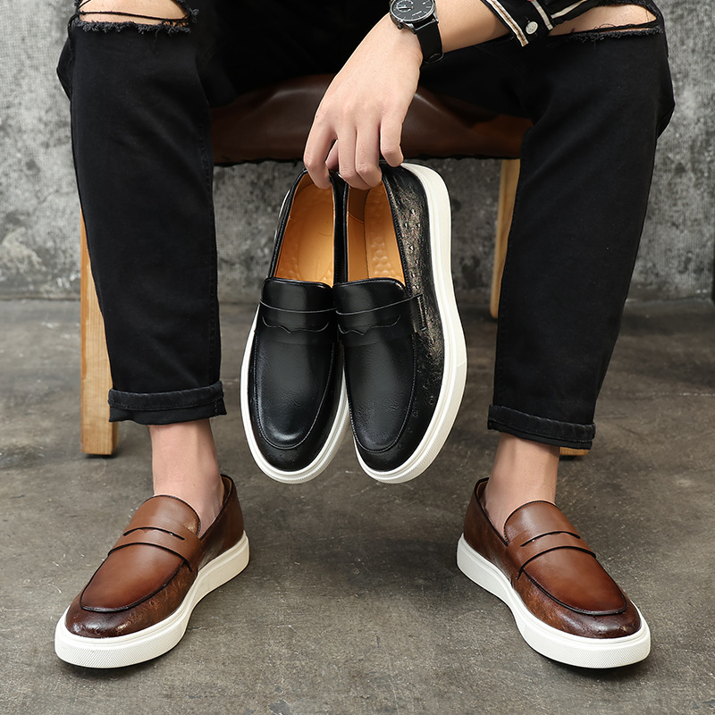 Vegan Leather Moccasins with Modern Sole for Men