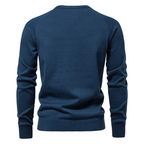 Cotton Crew‑Neck Jumper with Long Sleeves for Men