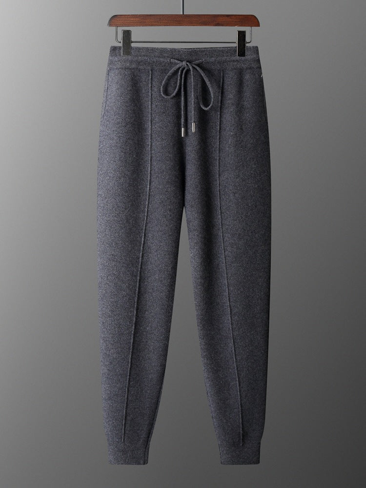 Cashmere Jogging Trousers with Elastic Waist for Men