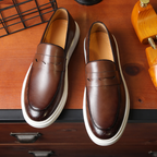 Vegan Leather Moccasins with Modern Sole for Men
