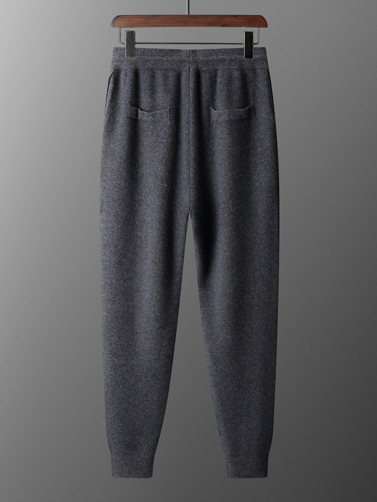 Cashmere Jogging Trousers with Elastic Waist for Men