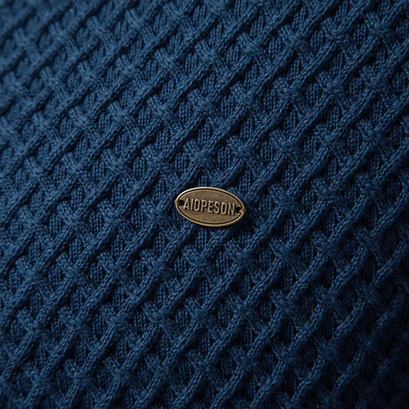 Cotton Crew‑Neck Jumper with Long Sleeves for Men