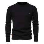 Cotton Crew‑Neck Jumper with Long Sleeves for Men