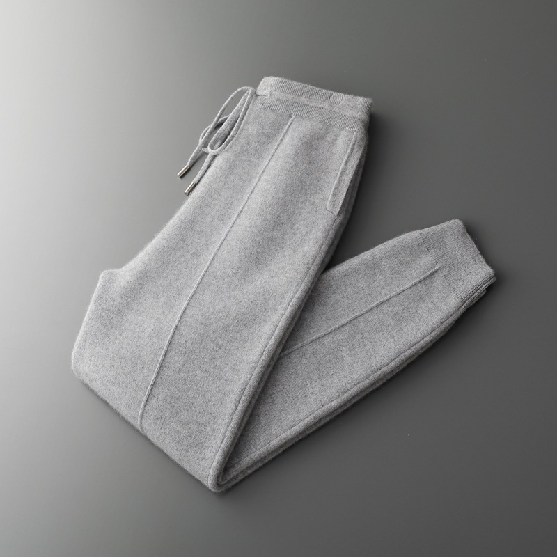 Cashmere Jogging Trousers with Elastic Waist for Men